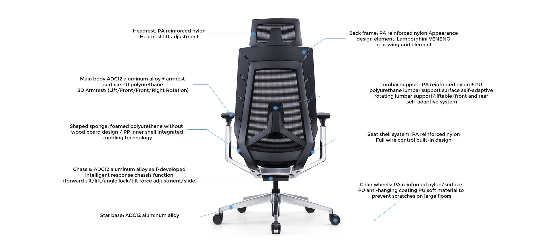 massage office chair,adjustable office chair,ergonomic home office chair