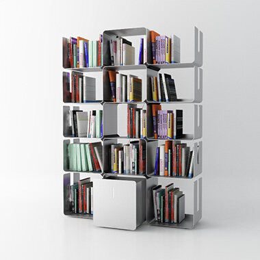 on white-steel Bookcase-1