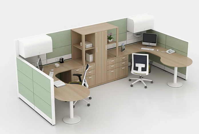 office private cubicle with screen