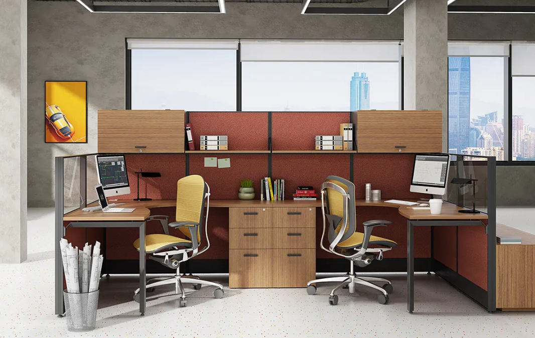 double desk setup for 2 p-eople