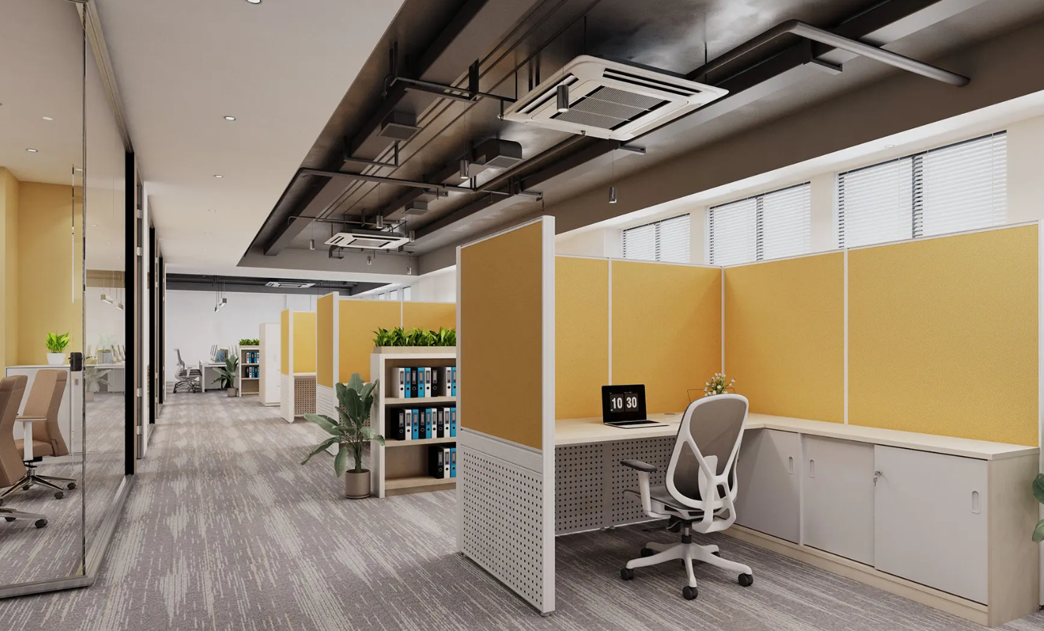 perforated panel office private cubicle