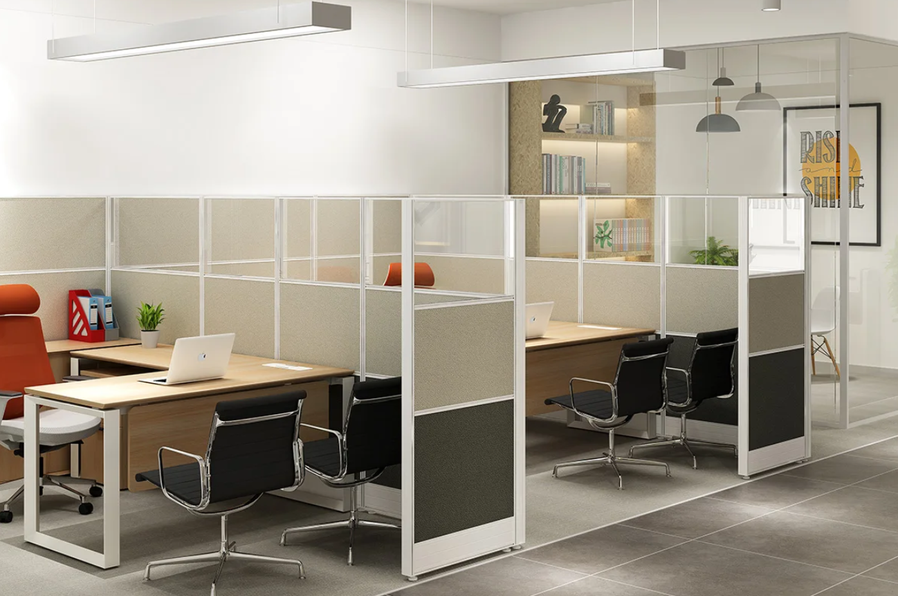 L shape private cubicle