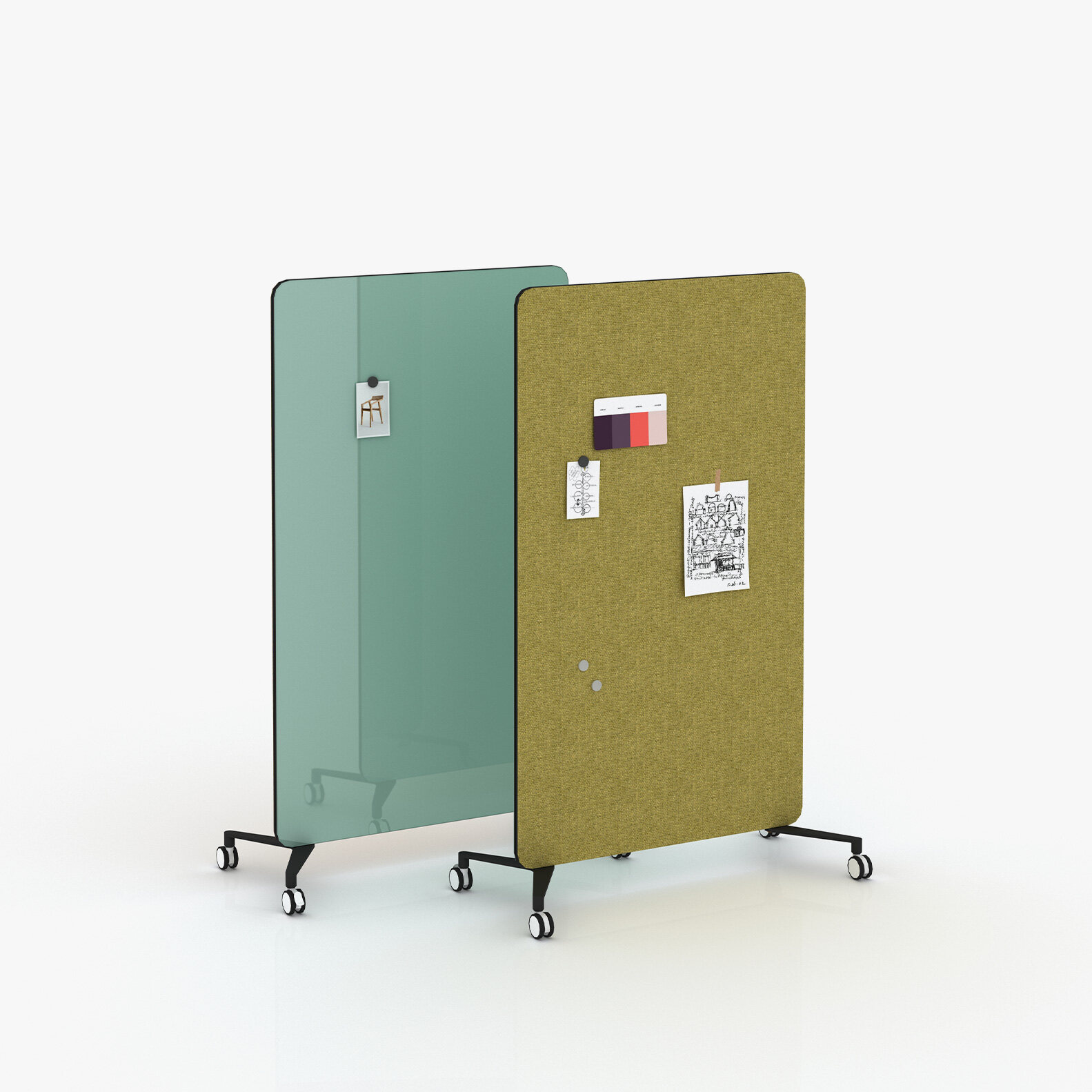 Mobile Glass Office Whiteboard