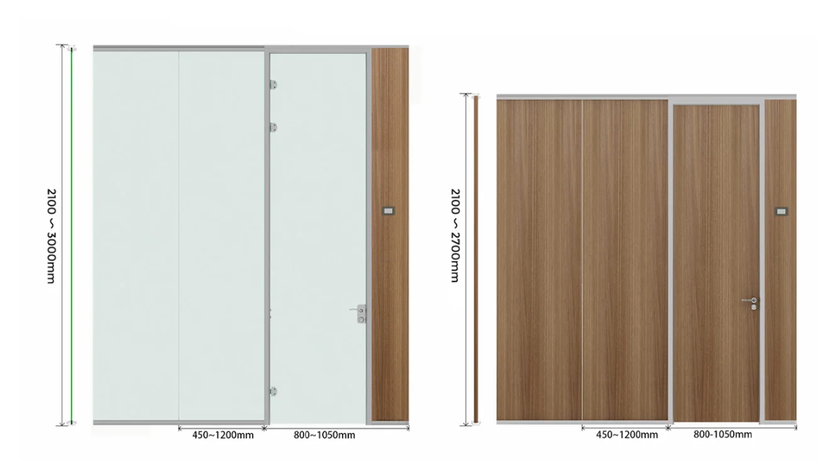 custom  full-height glass partition walls