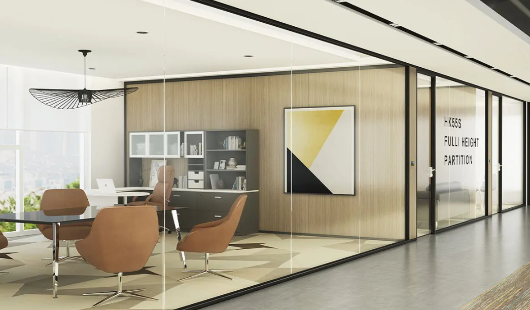 full-height glass partition walls design