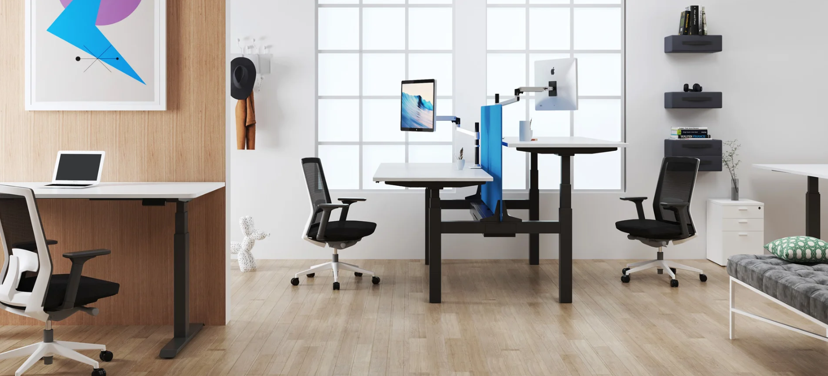 M&W double sit to stand tables