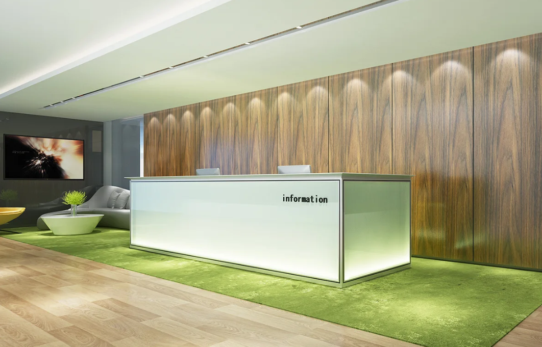 M&W HK85 glass reception desk