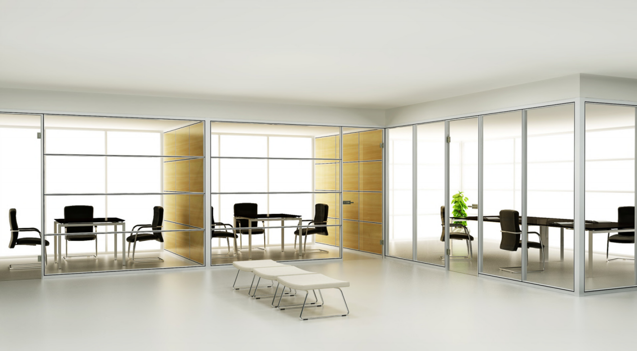 full-height glass partition wall