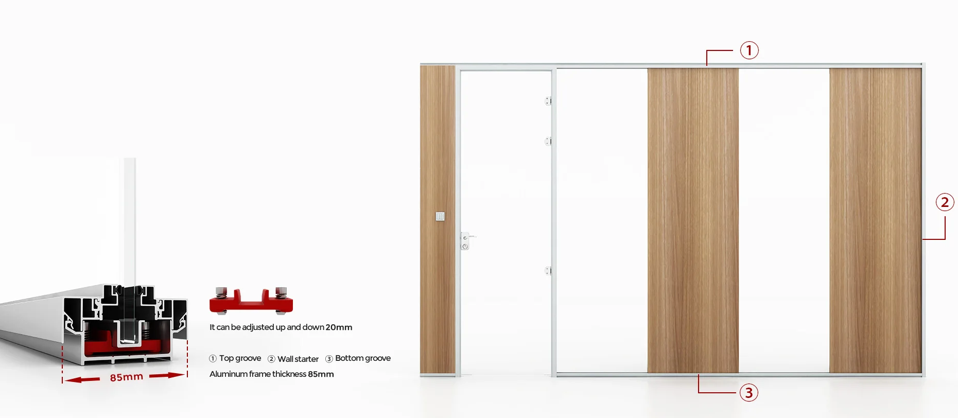 full height glass partition wall