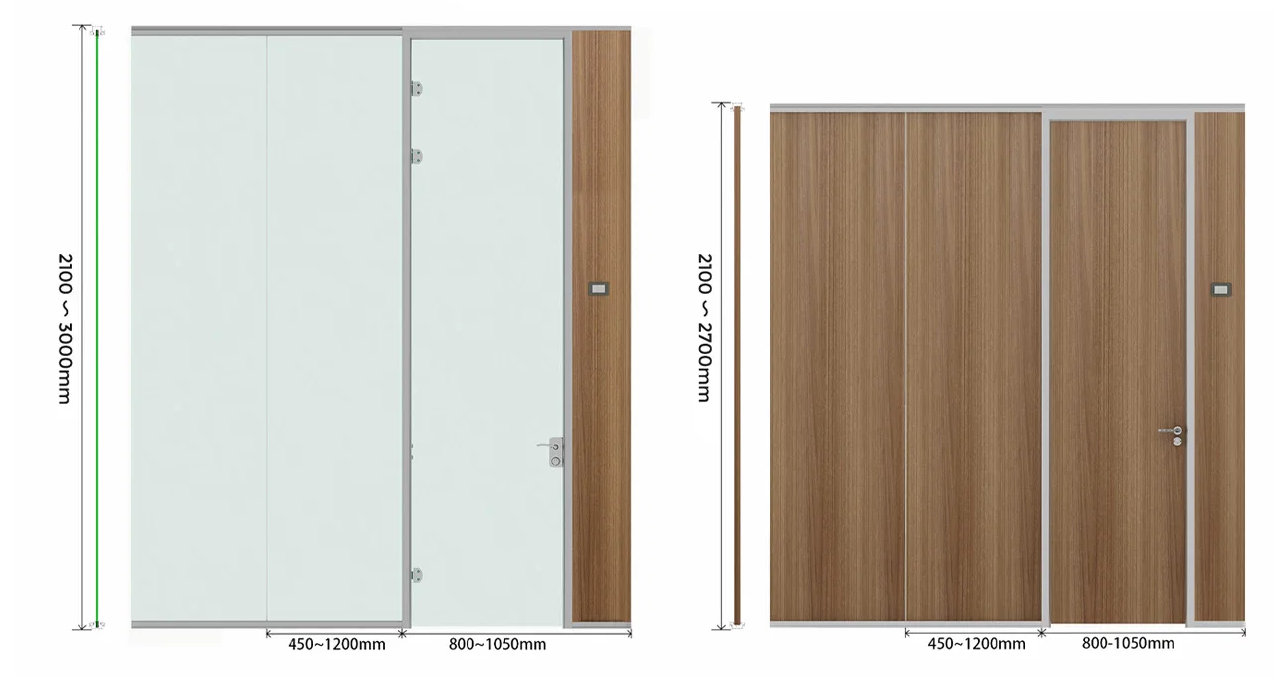 china full height glass partition wall
