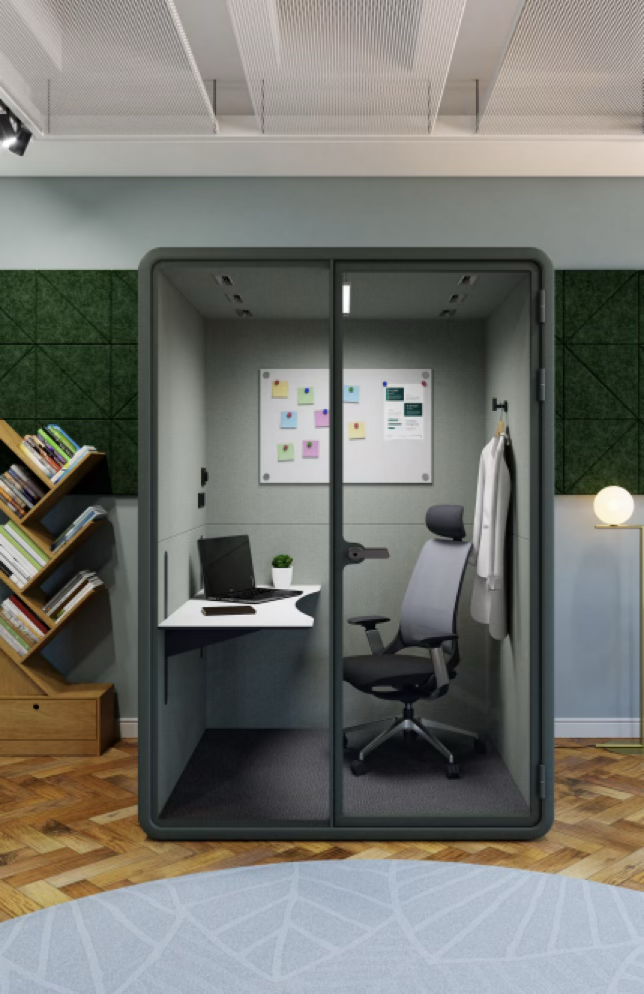 photo of M&W green soundproof office pods