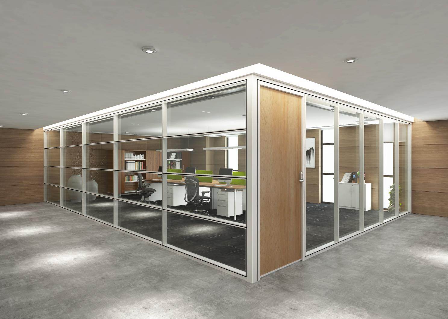 full-height glass partition system
