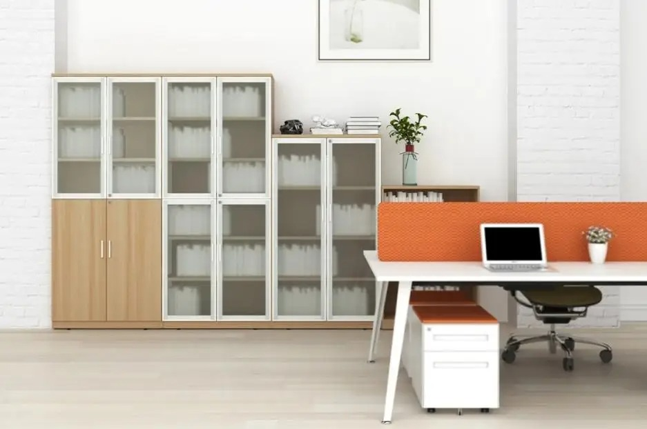 storage half glass swing door