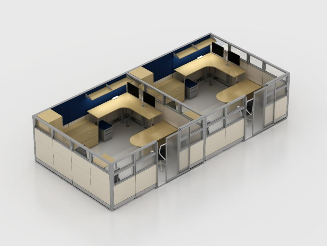 Freedom Open Office Spaces with Sit and Stand + Private Space: Height-Adjustable Partition Workstations