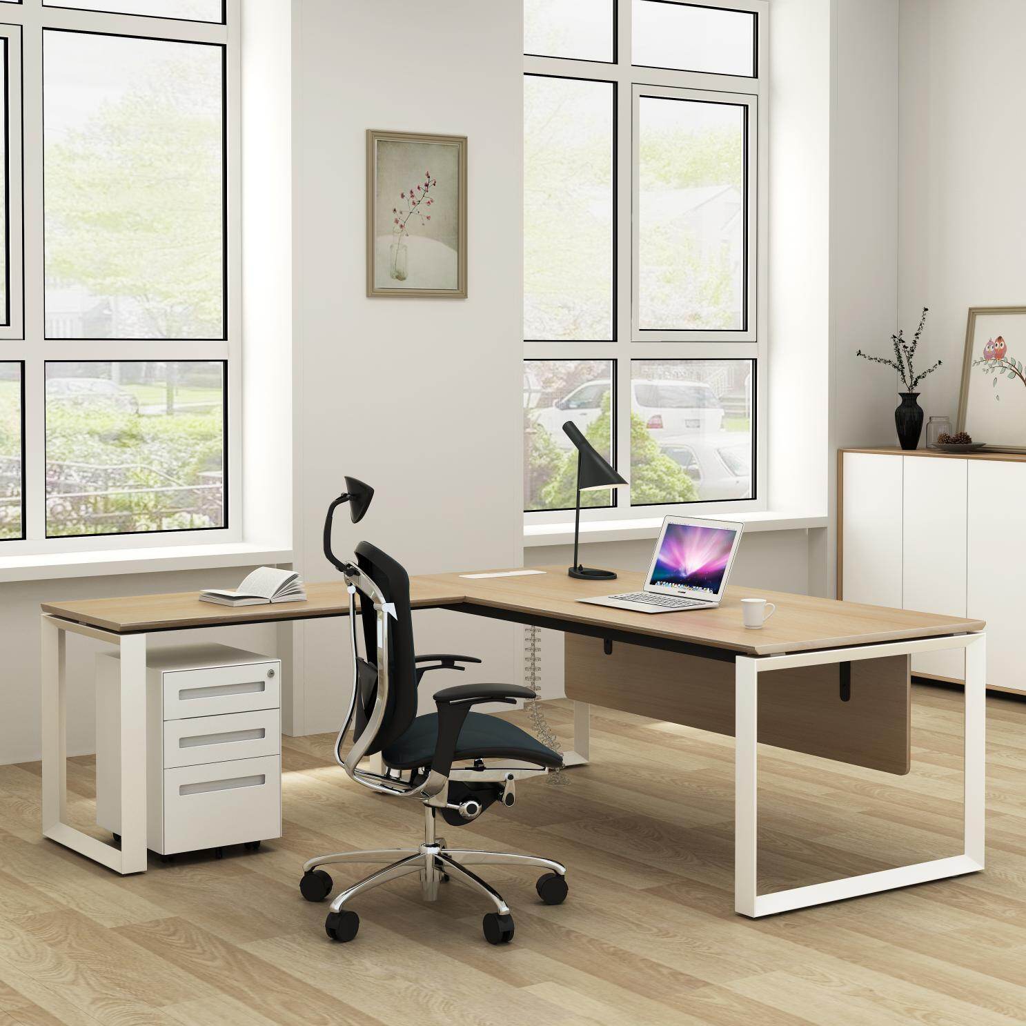 L-shaped office table