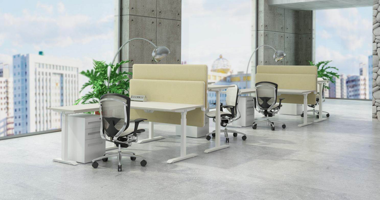 l-shaped adjustable desk