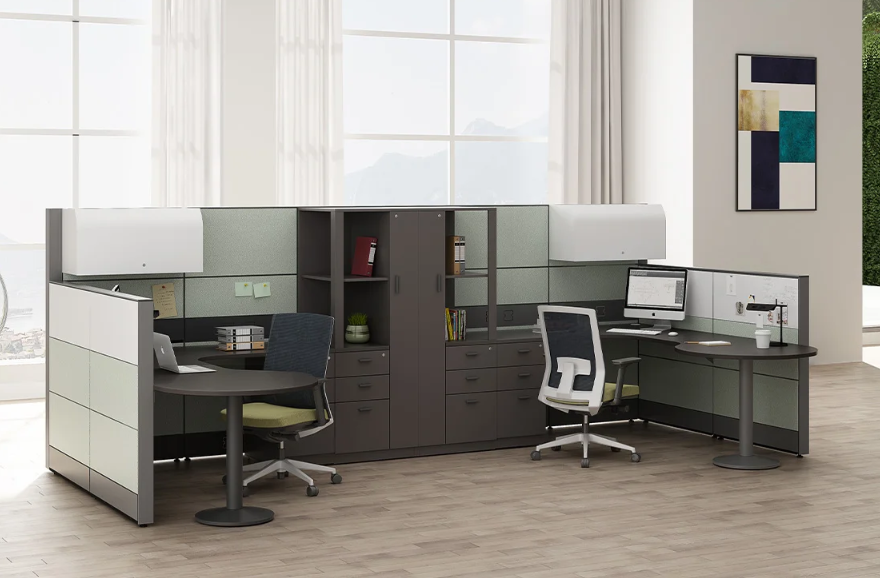 semi-enclosed cubicles